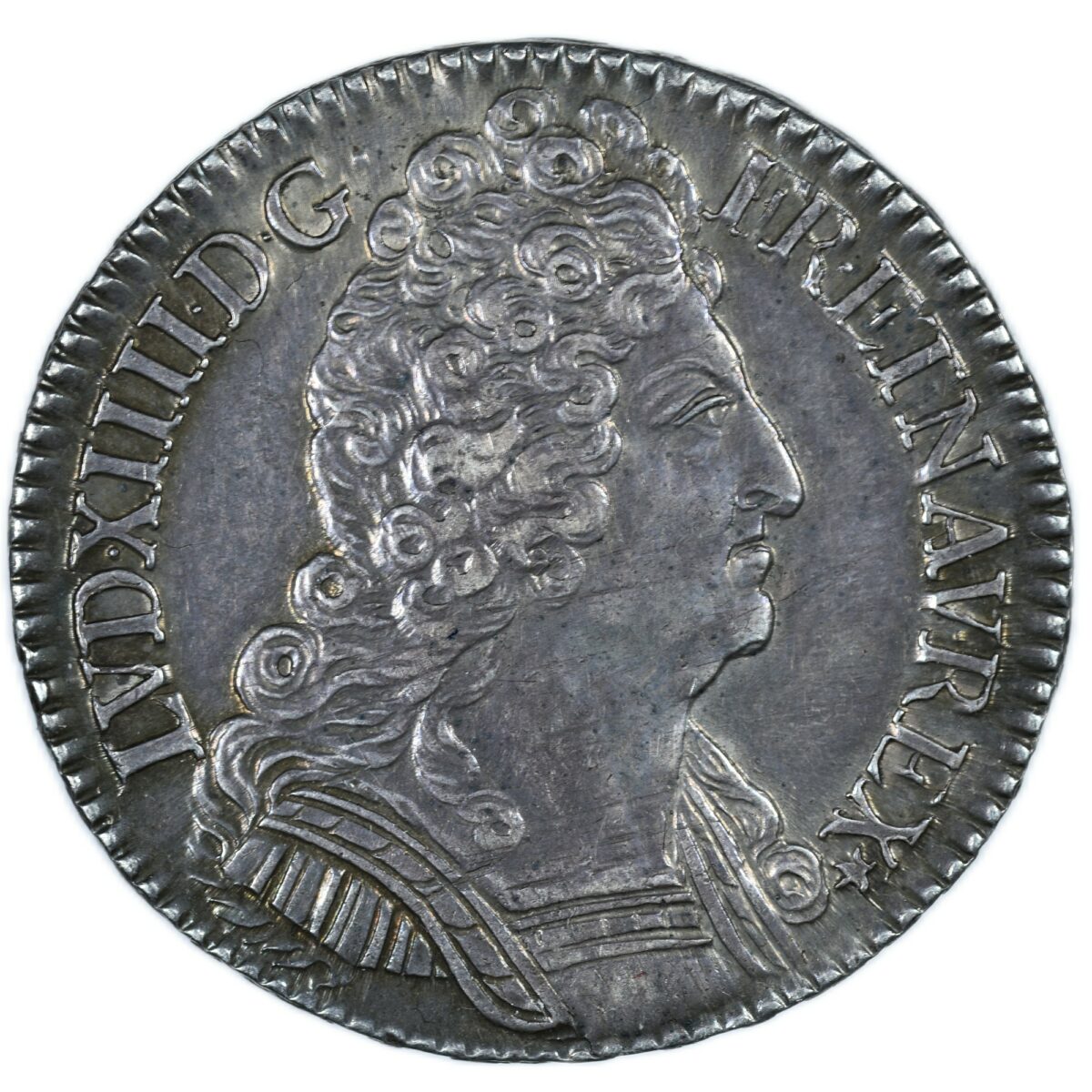 LOUIS XIV DEMI ECU 3 COURONNES 1710 AVERS