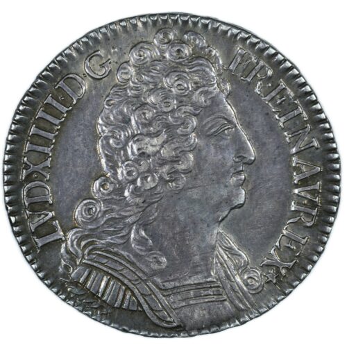 LOUIS XIV DEMI ECU 3 COURONNES 1710 AVERS