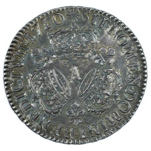 LOUIS XIV DEMI ECU 3 COURONNES 1710 REVERS