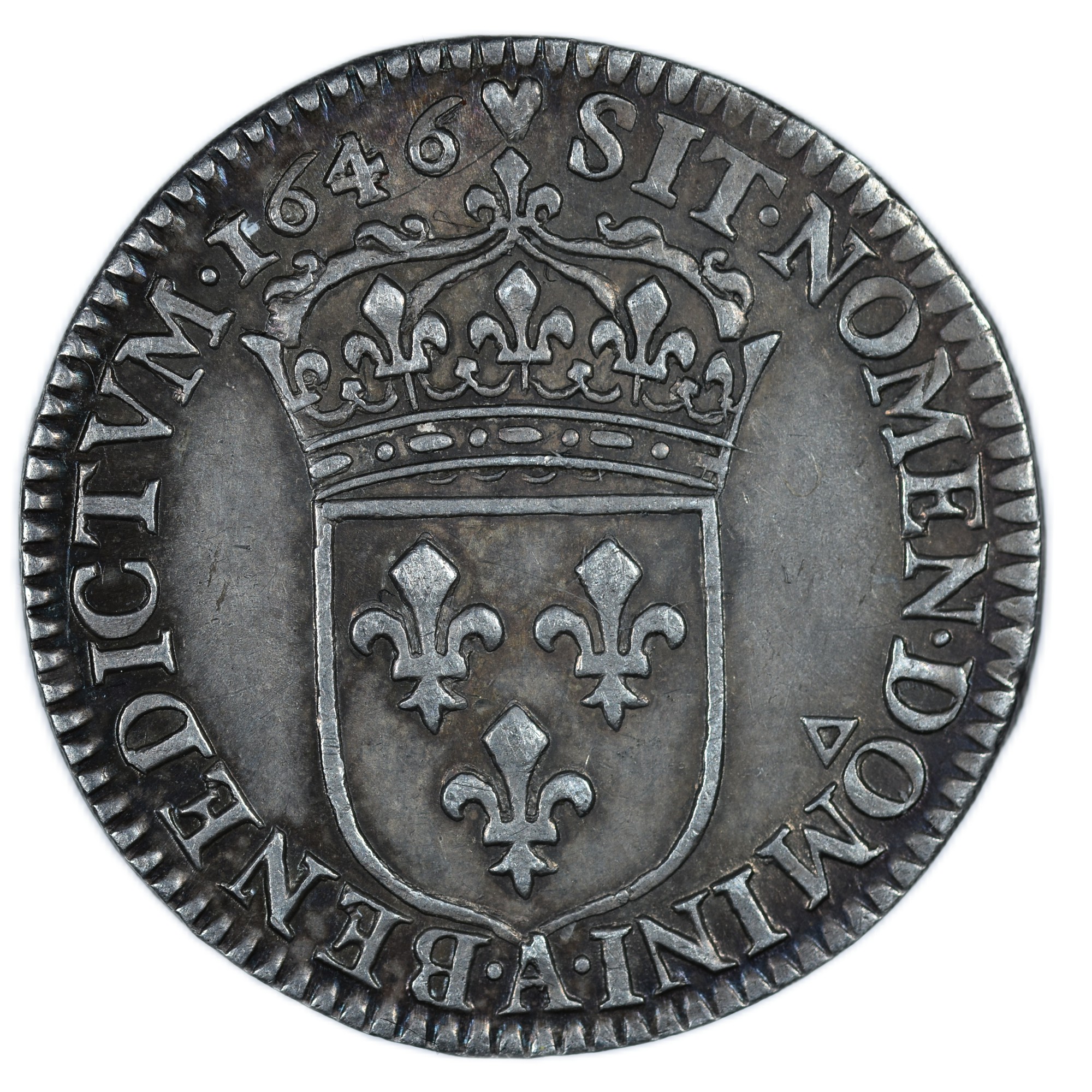 LOUIS XIV DOUZIEME 1646 PARIS REVERS