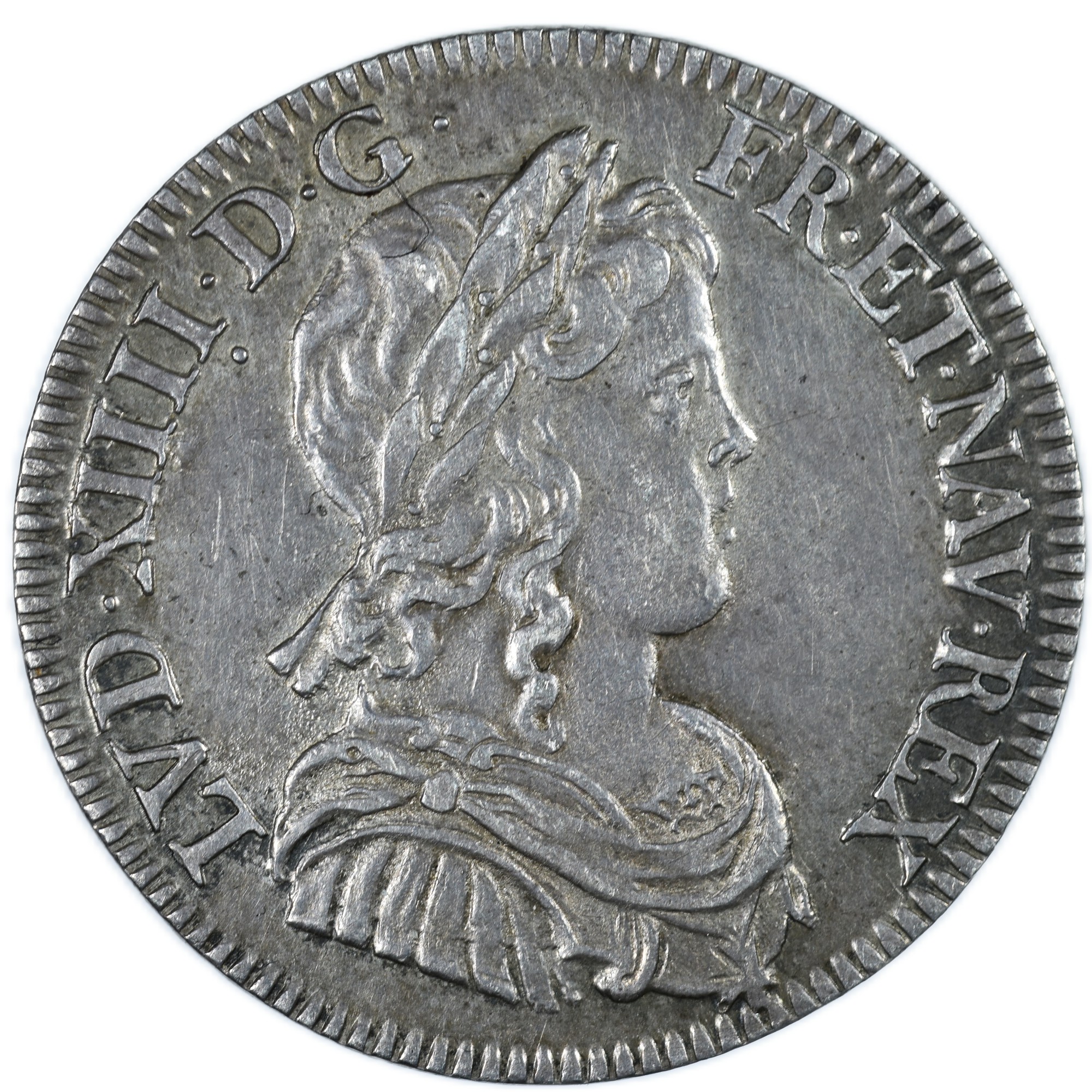 LOUIS XIV QUART ECU 1647 PARIS AVERS