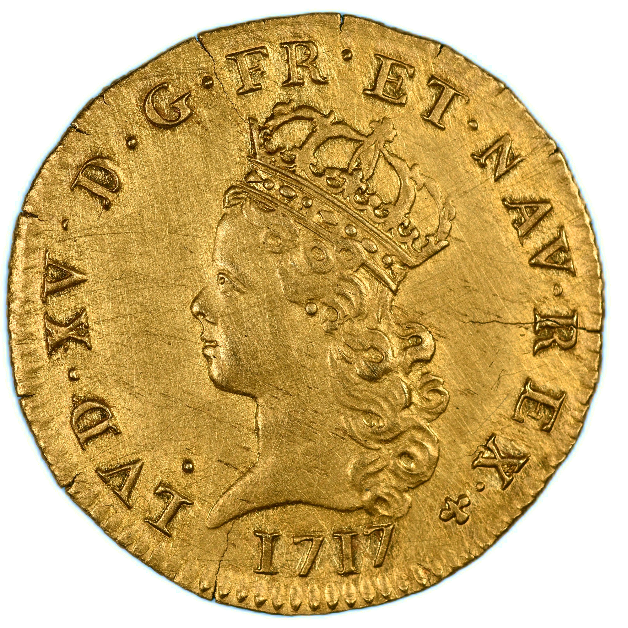 LOUIS XV DEMI LOUIS OR NOAILLES 1717 PARIS