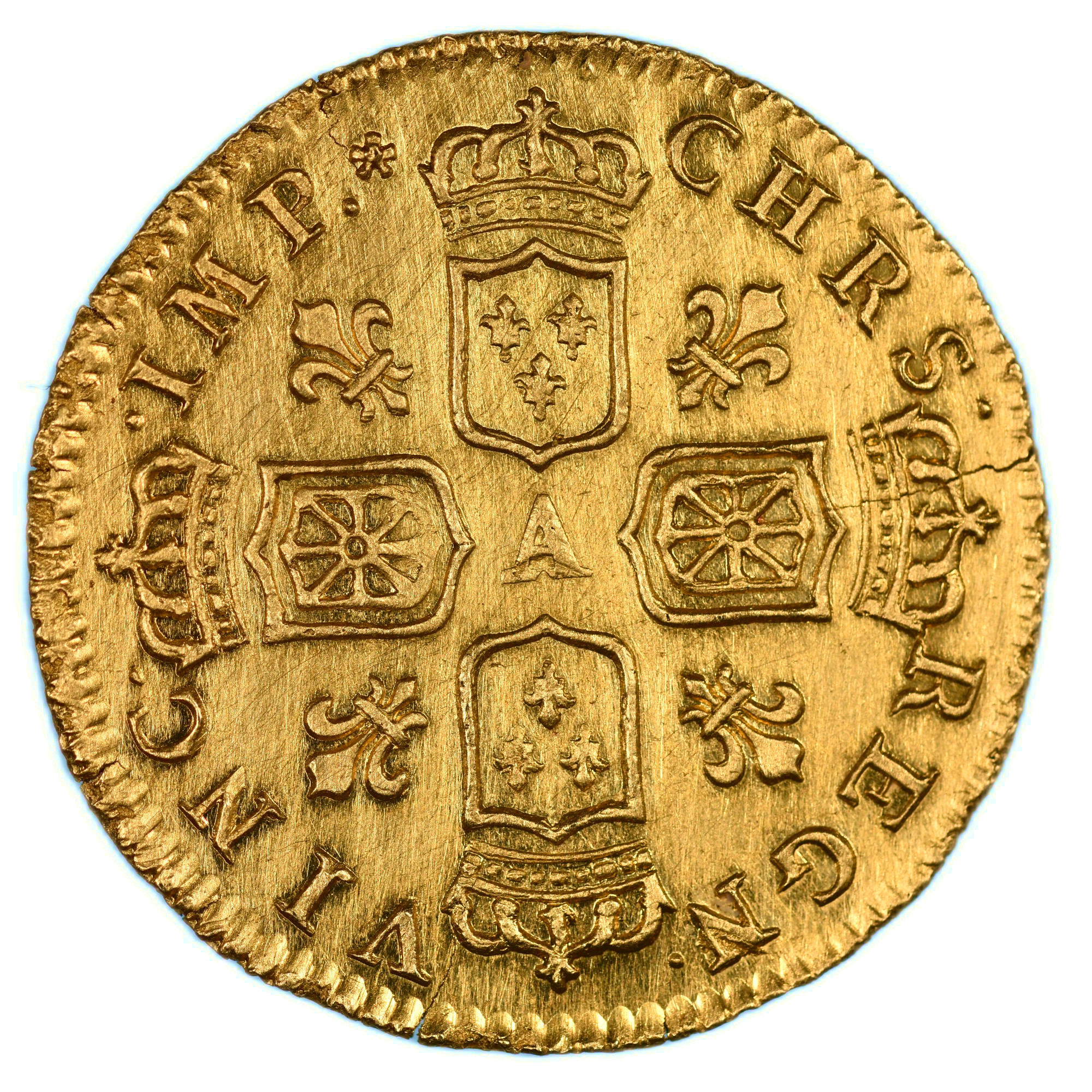 LOUIS XV DEMI LOUIS OR NOAILLES 1717 PARIS REVERS