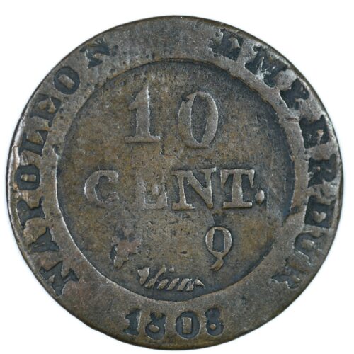 NAPOLEON 10 CENTIMES 1808 PERPIGNAN AVERS