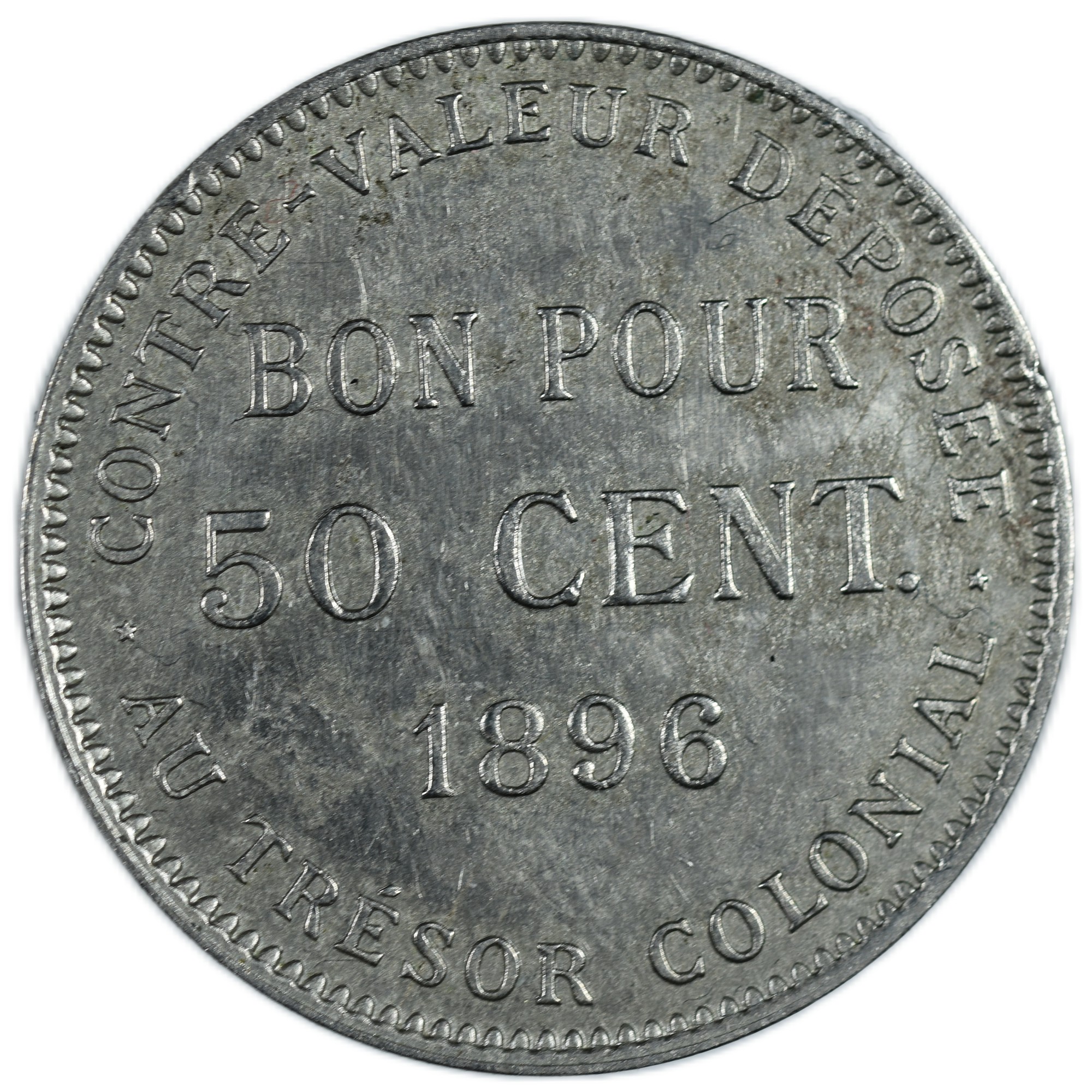 REUNION 50 CENTIMES 1896 REVERS