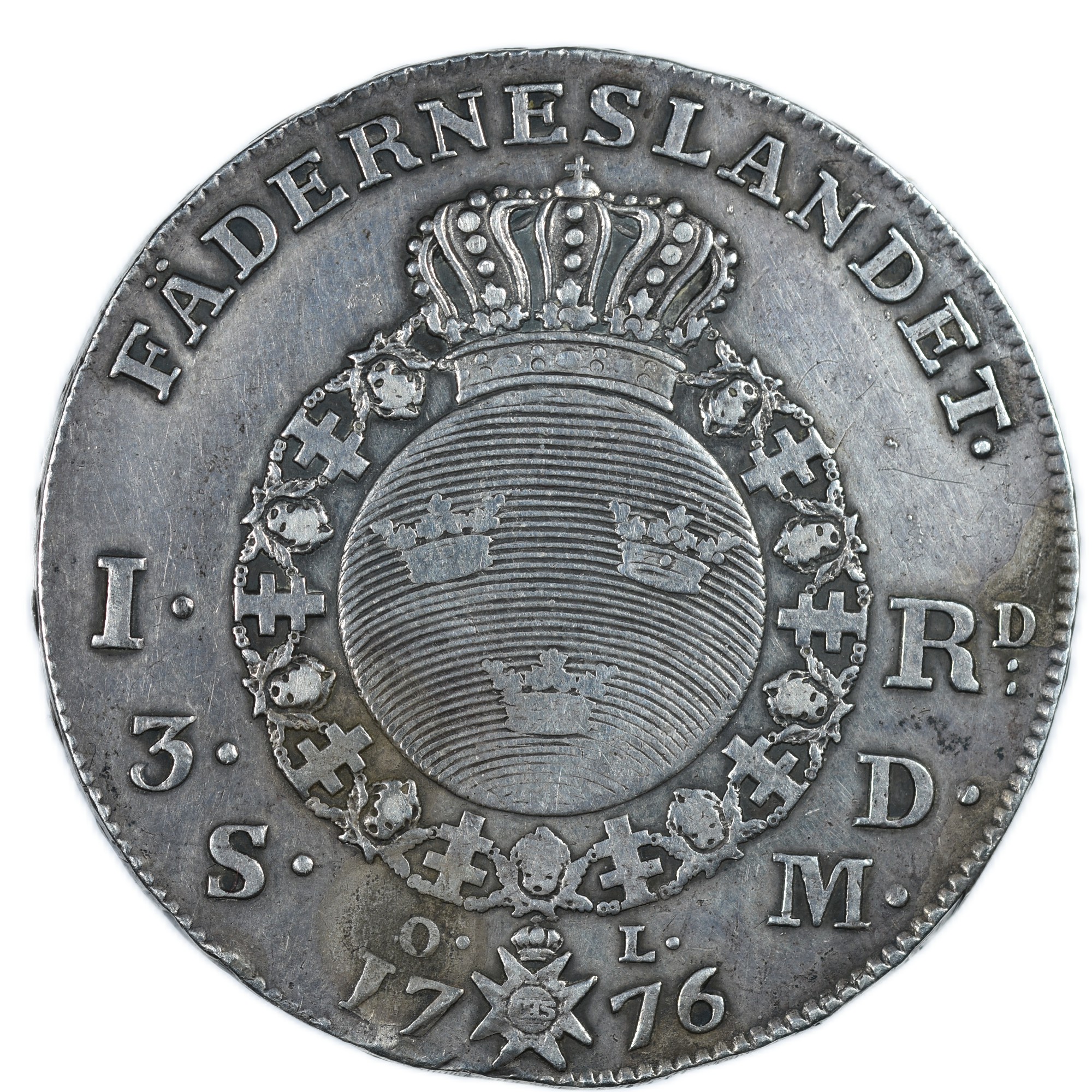 SUEDE 2/3 RIKSDALER 1776 REVERS