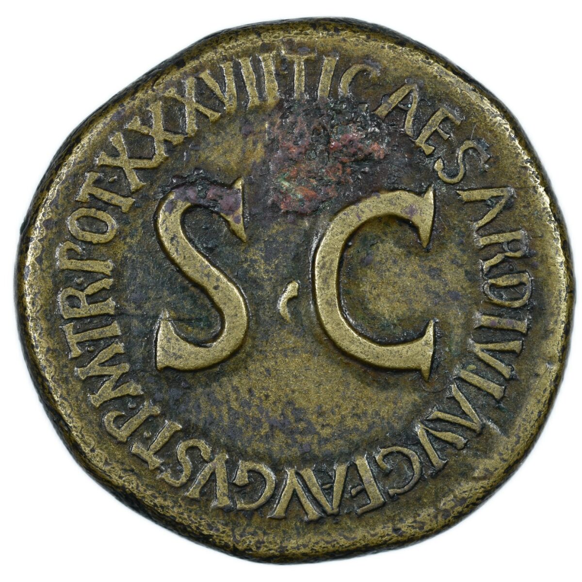 TIBERE SESTERCE ROME QUADRIGE AVERS