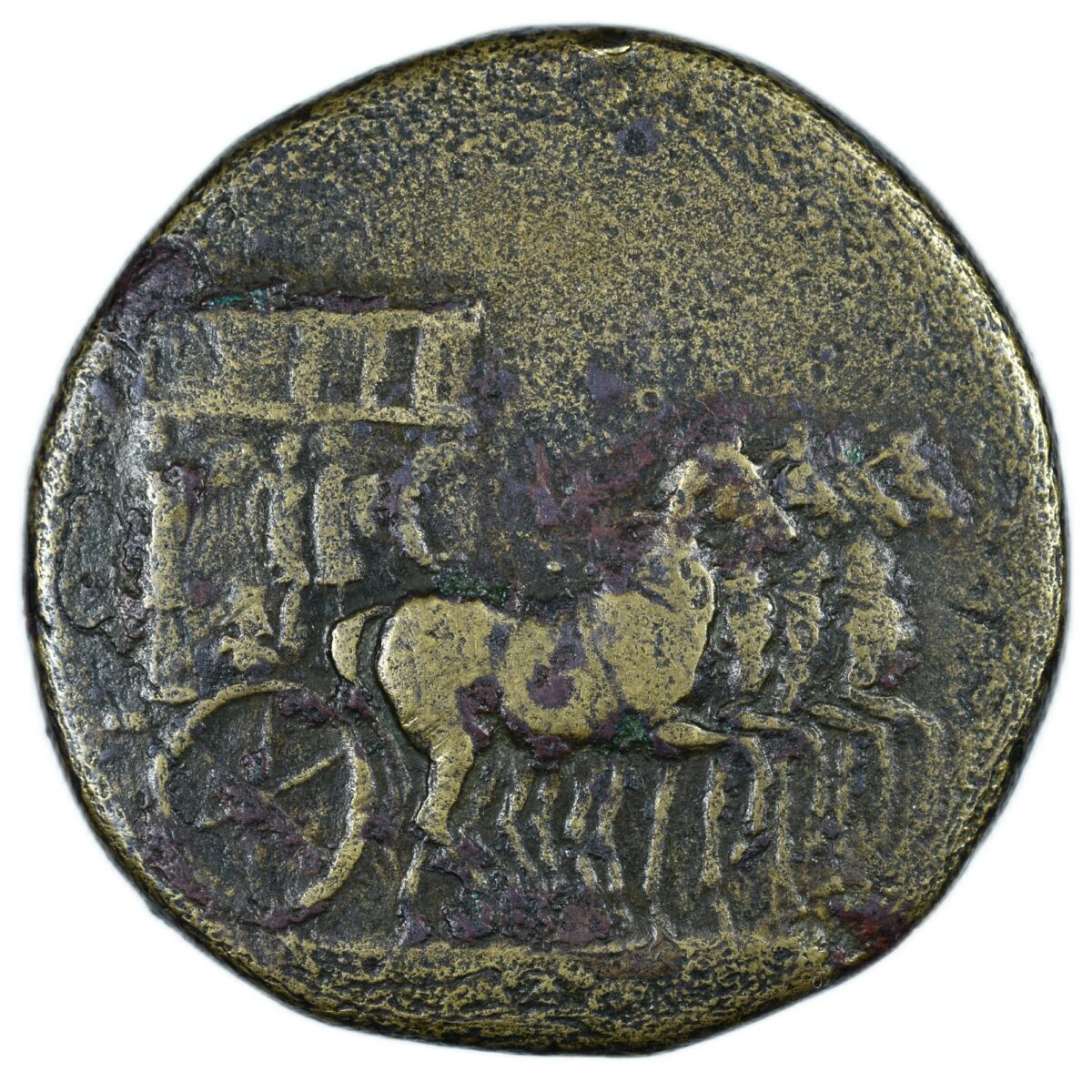 TIBERE SESTERCE ROME QUADRIGE REVERS